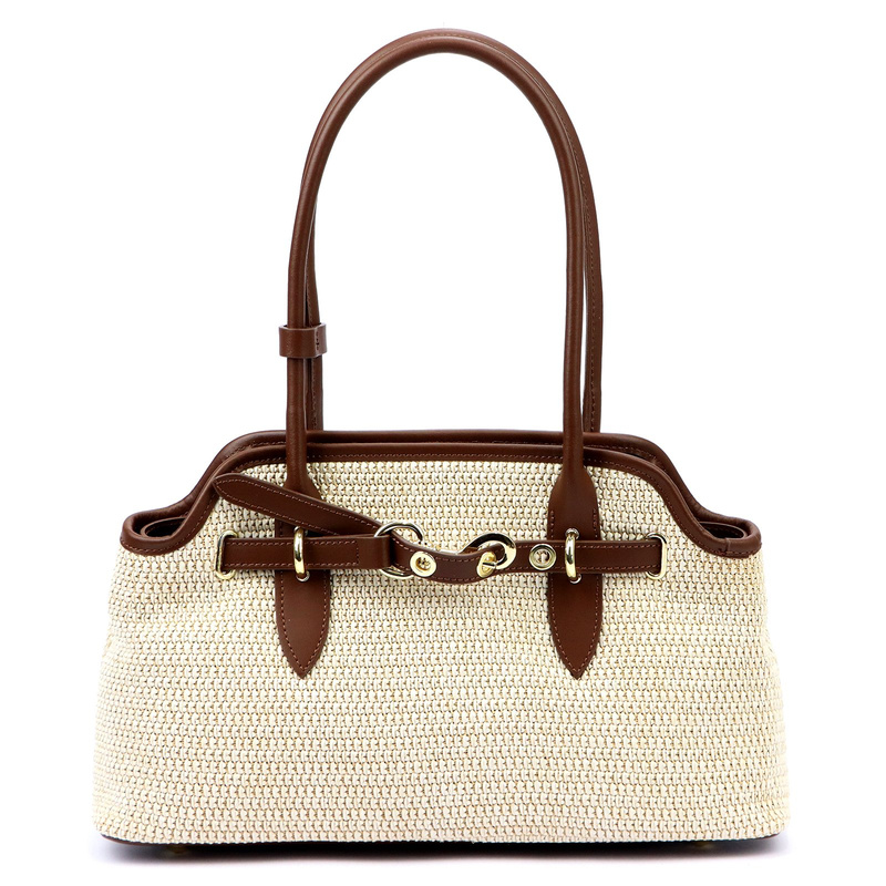 Vera Pelle damska listonoszka len skóra naturalna torebka na ramię