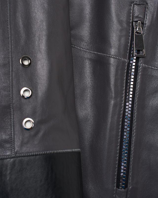 Bukowski Dwustronna damska kurtka skóra naturalna długa z kapturem