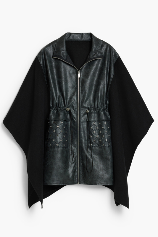 DESIGUAL PONCHO DAMSKI CZARNY