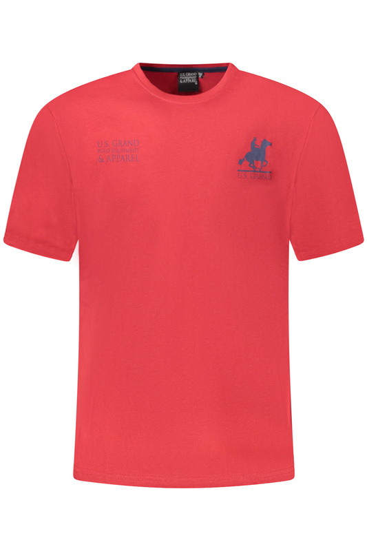CZERWONA KOSZULKA MĘSKA Z KRÓTKIM RĘKAWEM US GRAND
