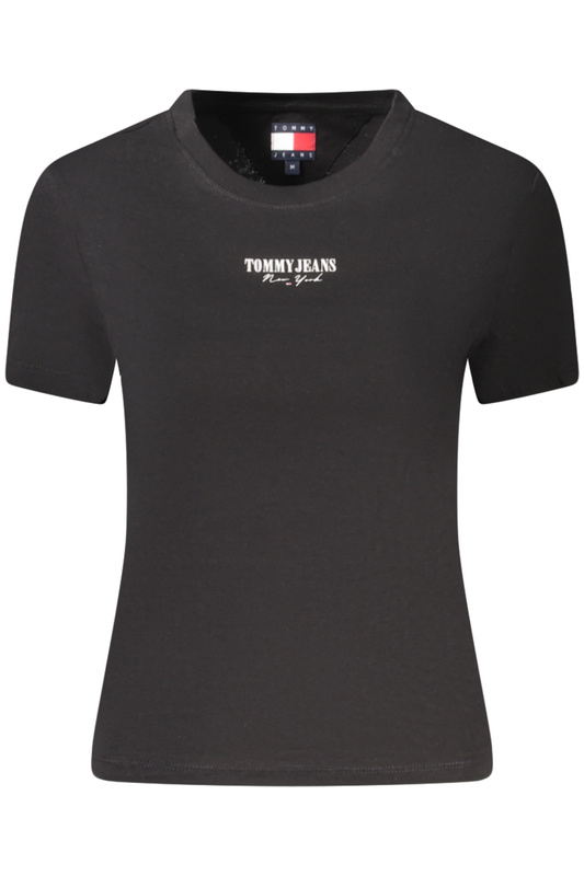 TOMMY HILFIGER DAMSKI T-SHIRT Z KRÓTKIM RĘKAWEM W KOLORZE CZARNYM