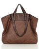 Torba damska pleciona shopper & shoulder leather bag MARCO MAZZINI brąz