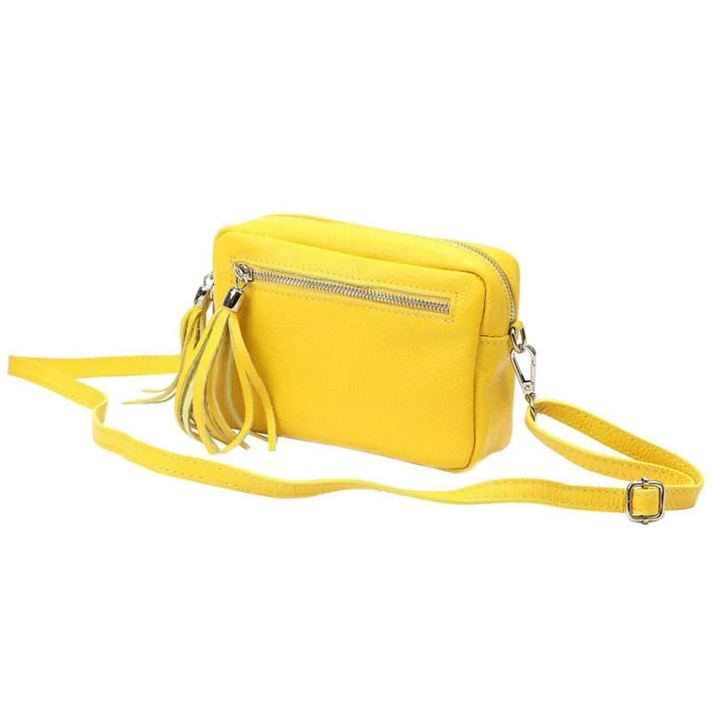 Damska listonoszka torebka Skórzana z brelokiem frędzlem i kieszeniami Luka