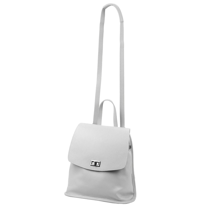 Damski funkcjonalny plecak-torebka skórzany pojemny miejski na ramię