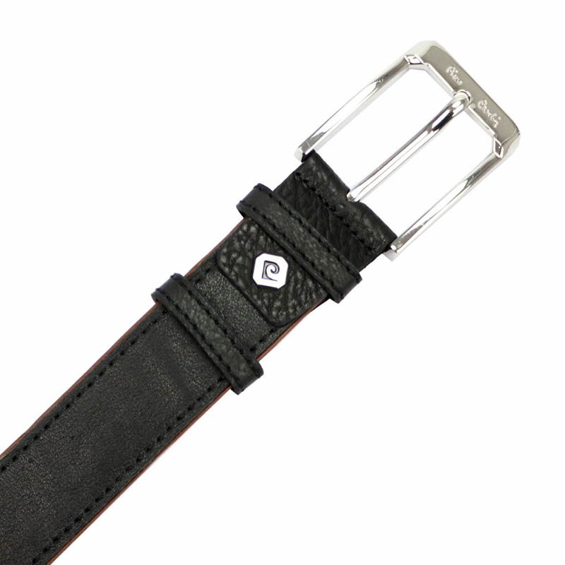 Pierre Cardin pasek do spodni męski skóra naturalna srebrna klamra