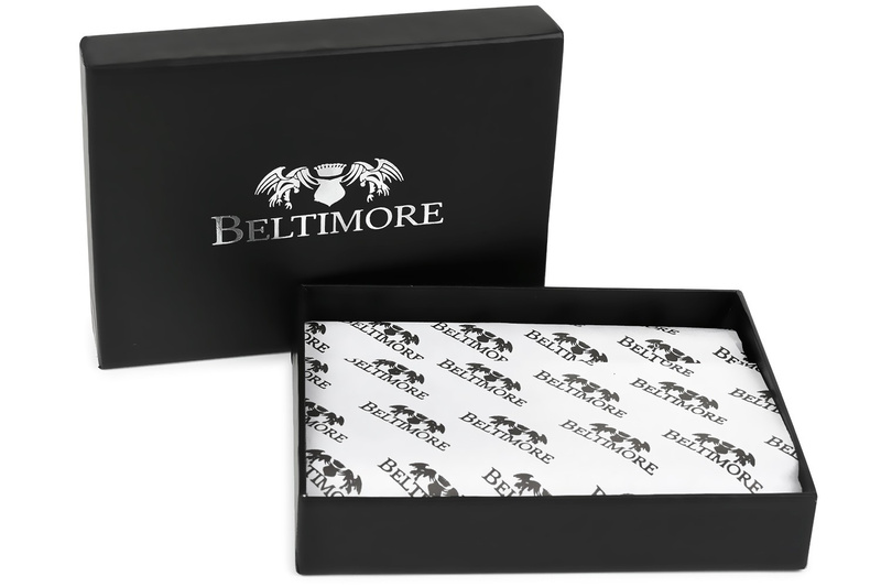 Etui na dokumenty karty granatowe skórzane slim Beltimore G95
