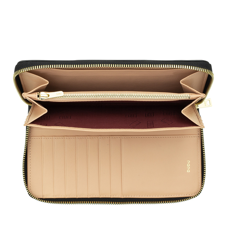 DUDU Duża damska Portmonetka skóra naturalna portmonetka podłużna