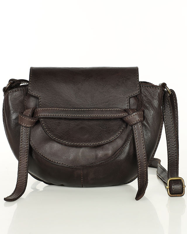 Marco Mazzini Torebka listonoszka skórzana saddle bag brąz caffe