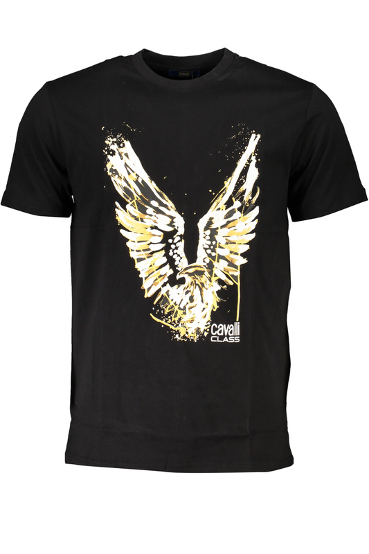T-SHIRT MĘSKI Z KRÓTKIM RĘKAWEM KLASY CAVALLI CZARNA