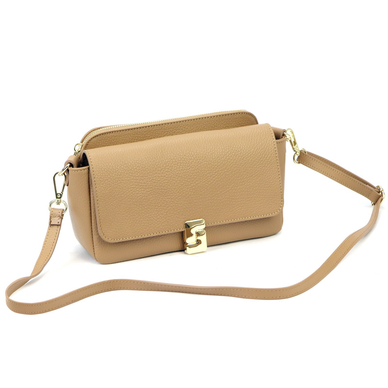 Luka torebka Skórzana elegancka damska listonoszka przez ramię kieszenie