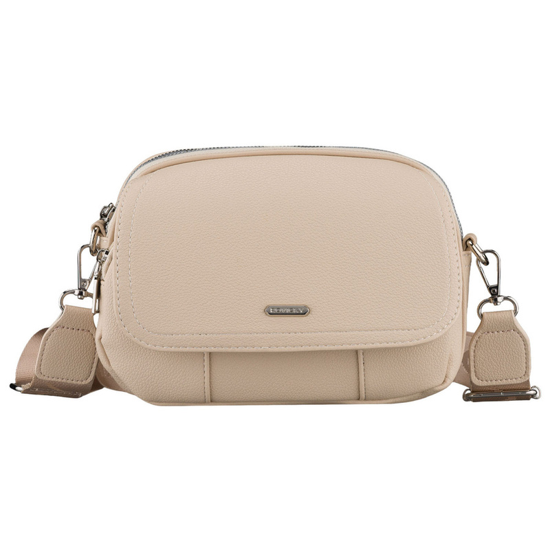 Listonoszka damska ze skóry ekologicznej w beżowym kolorze - Rovicky