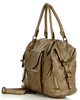 Torba biznesowa bowling retro bag skórzana - MARCO MAZZINI beżowa taupe
