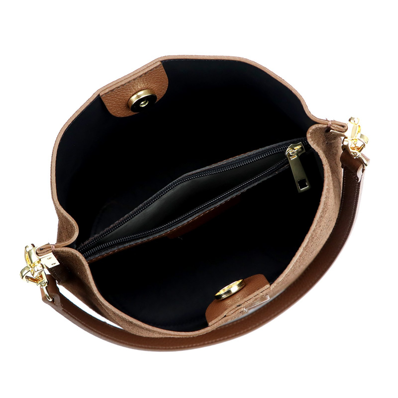 Skórzana Zamszowa damska listonoszka z organizerem torebka przez ramię Luka