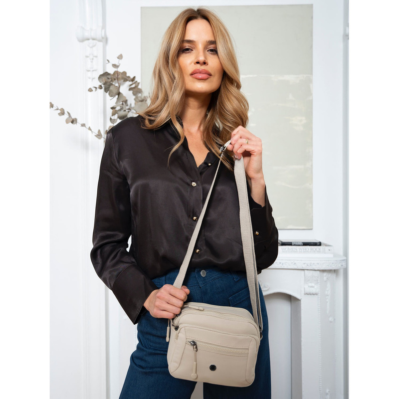 Listonoszka damska z poliestru w beżowym kolorze - Peterson