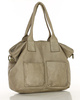 Torebka skórzana shopper bag - MARCO MAZZINI beż taupe