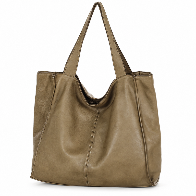 PELLE LAVATA Damska Skórzana Torebka ShopperBag A4 Old Look Minimalistyczna