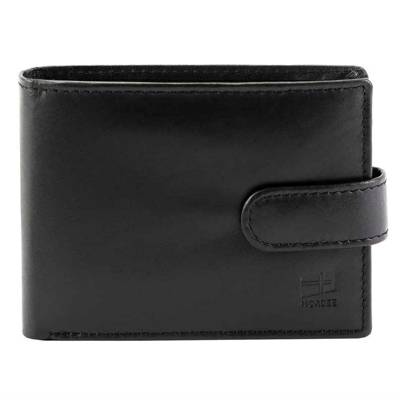 Nordee rozbudowany męski portfel skóra naturalna zamykany na zatrzask