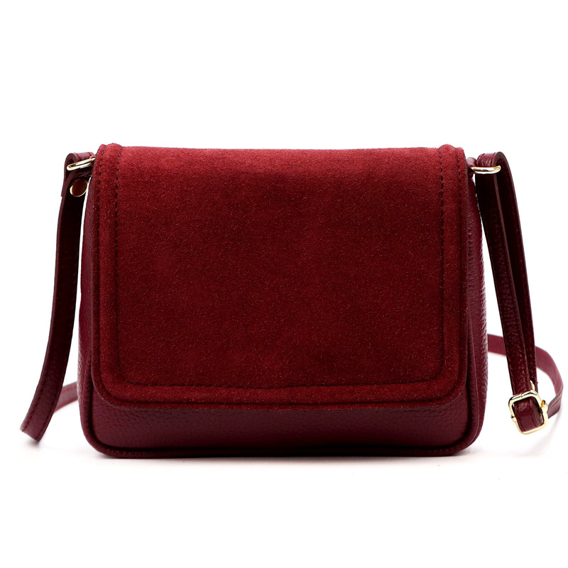 Vera Pelle damska listonoszka skóra naturalna torebka na ramię z klapą