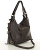 Torba skórzana wysokogatunkowa na ramię styl miejski shoulder leather bag - MARCO MAZZINI brąz caffe