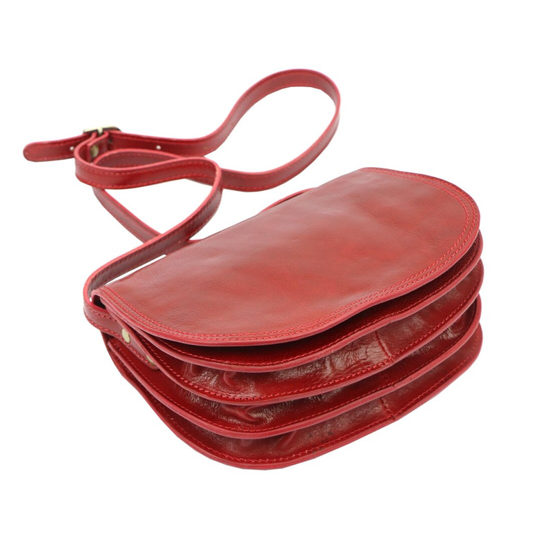 Florence Skórzana damska listonoszka przez ramię dwie komory kieszenie