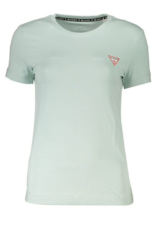 ZIELONY T-SHIRT DAMSKI Z KRÓTKIM RĘKAWEM GUESS JEANS