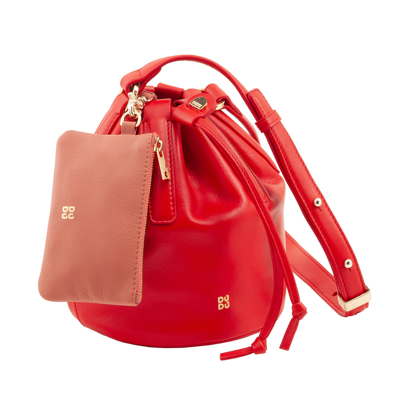 DUDU Worek skórzana torebka damska listonoszka z wyjmowanym etui na ramię 