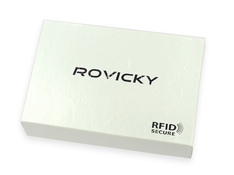 Zapinany Skórzany męski portfel Rovicky z RFID