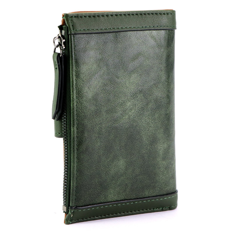 Pionowy duży elegancki Damski portfel ze skóry ekologicznej marki Eslee