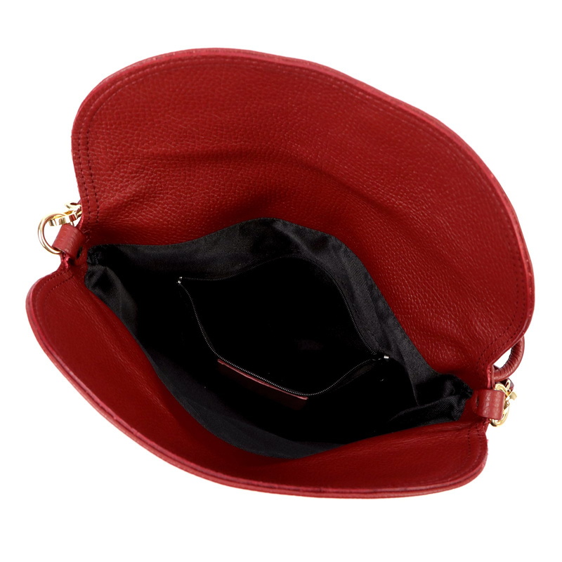 Elegancka damska skórzana listonoszka torebka na ramię z paskiem Luka