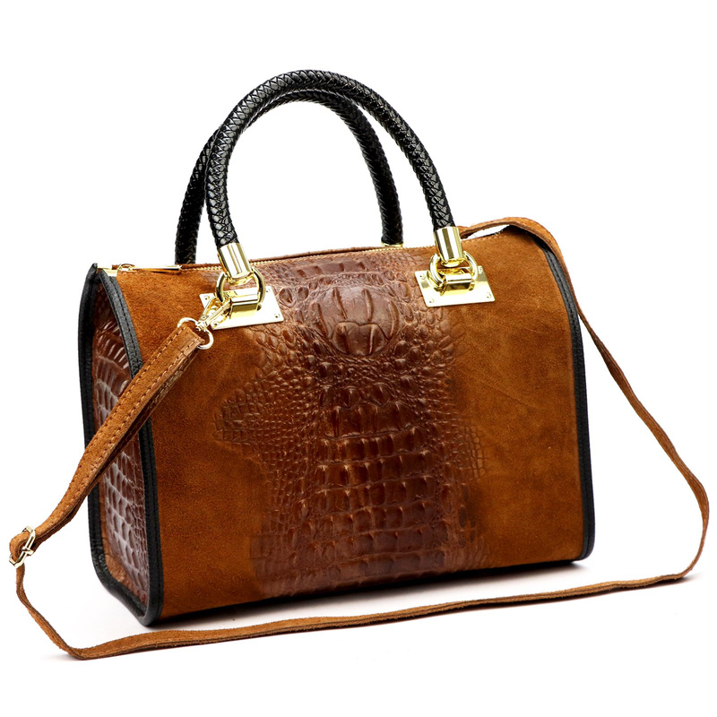 Damska torebka ze skóry naturalnej Luka 25-088 CROCO