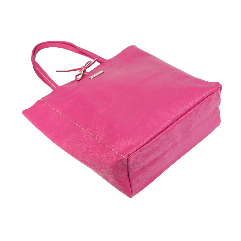 Skórzana damska shopperbag z kieszenią od MiaMore