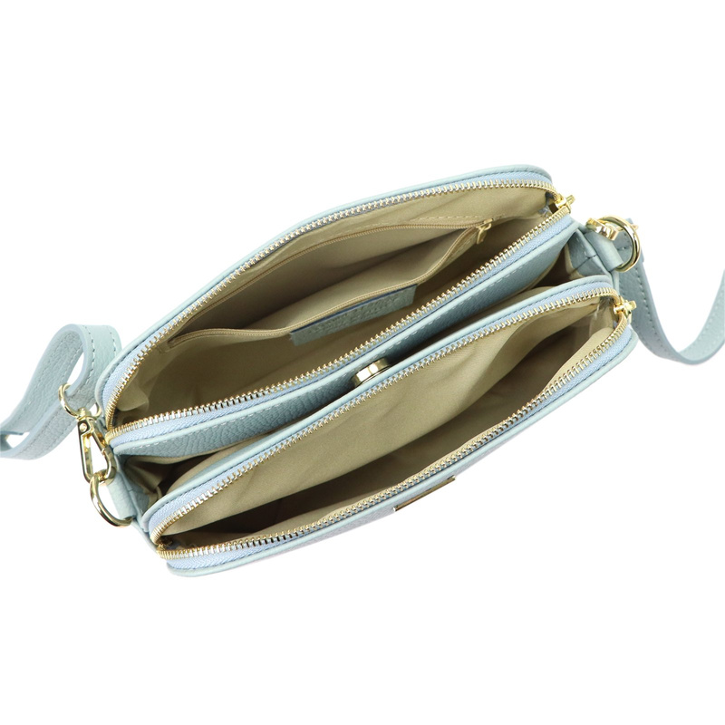 MiaMore Listonoszka Damska Skóra Naturalna Torebka Na Ramię 3 Komory