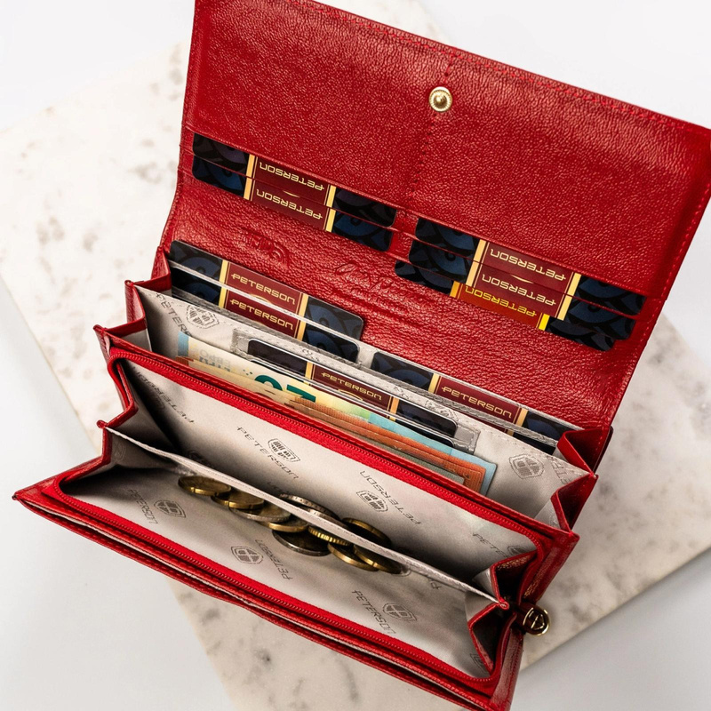 Skórzany damski portfel Peterson PTN BC-42100