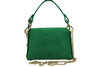 Zamszowa torebka wizytowa - Zielona jasna
