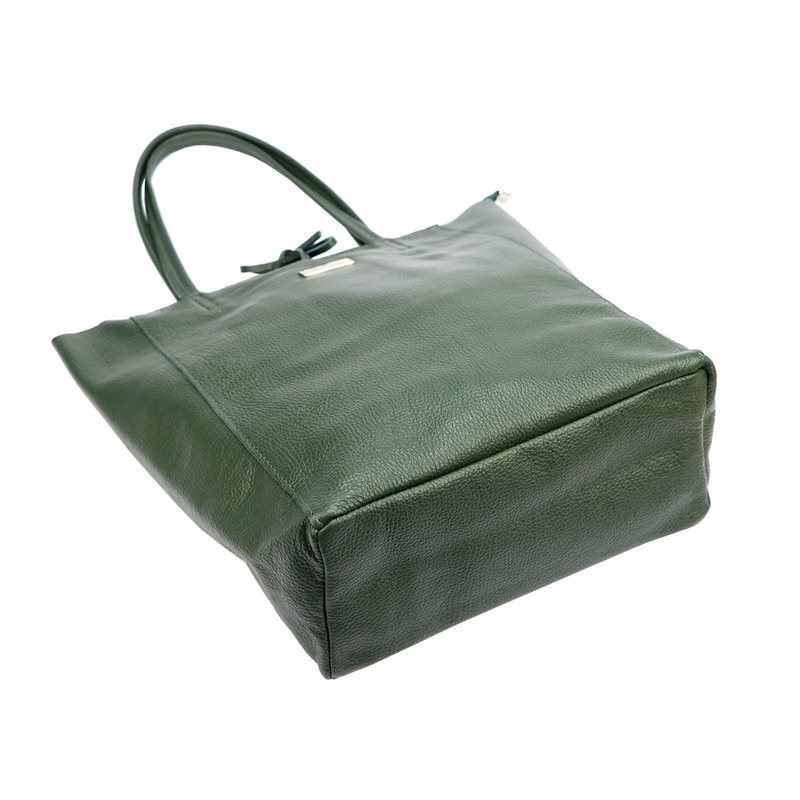 MiaMore Skórzana damska shopperbag duża torabka na ramię z kieszenią