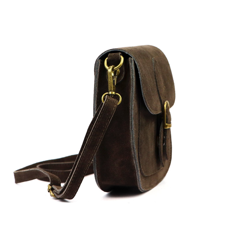 Luka Klasyczna Zamszowa damska listonoszka skórzana przez ramię z kieszenią