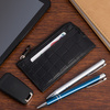 Etui na dokumenty karty czarne skórzane skóra croco slim Beltimore J06