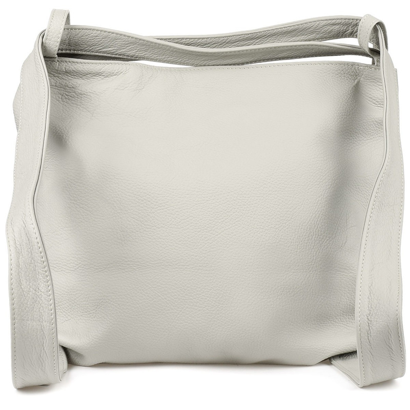 Polska Plecak Torebka Skórzana damska A4 worek jasnoszara U37