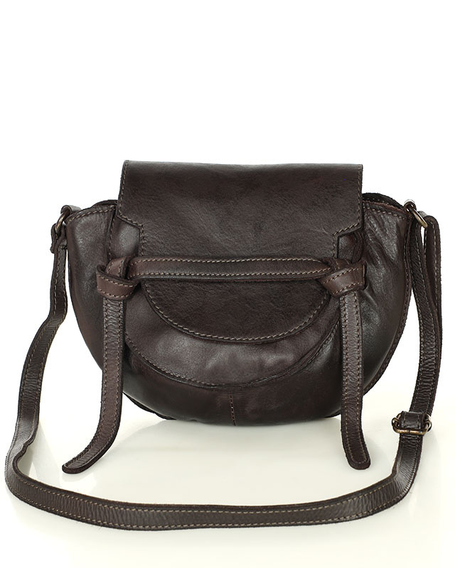 Marco Mazzini Torebka listonoszka skórzana saddle bag brąz caffe