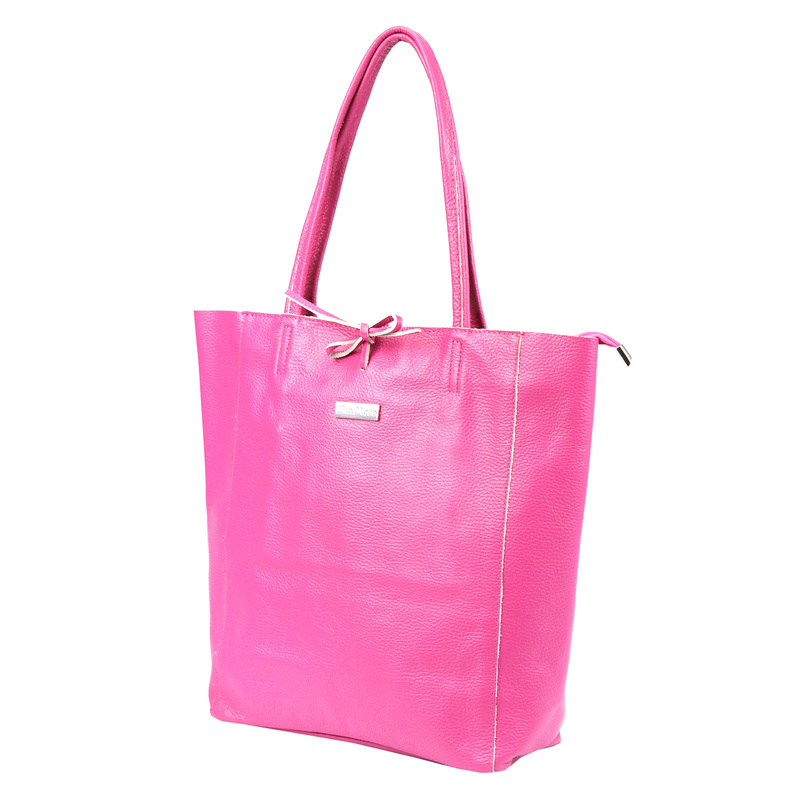 Skórzana damska shopperbag z kieszenią od MiaMore