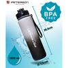 Bidon o pojemności 1000ml w biało-czarnym kolorze ze słomką - Peterson