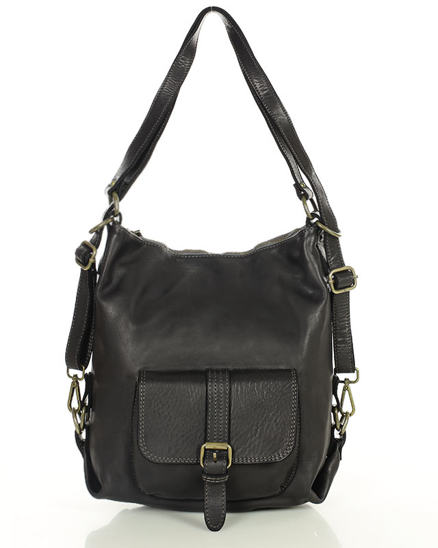 Torba skórzana dla wymagających z opcją plecak old school leather bag - MARCO MAZZINI czarny