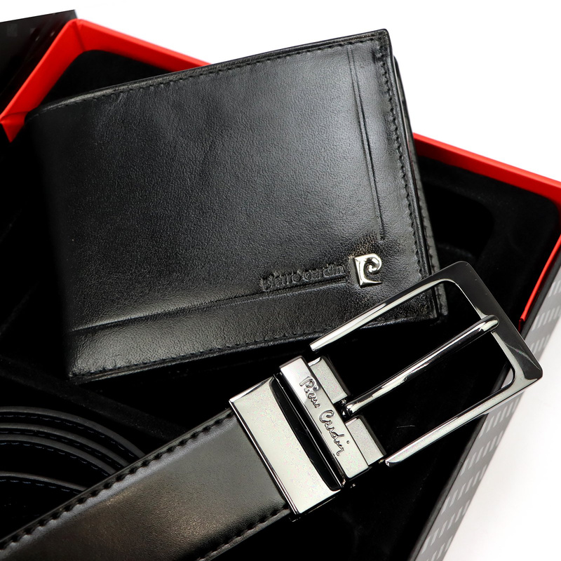 Meski zestaw prezentowy skóra naturalna Pierre Cardin ZG-214-BR