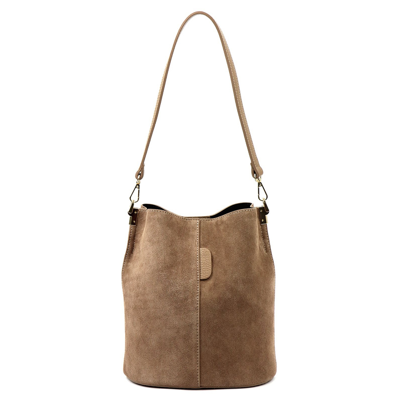 Skórzana Zamszowa damska listonoszka z organizerem torebka przez ramię Luka