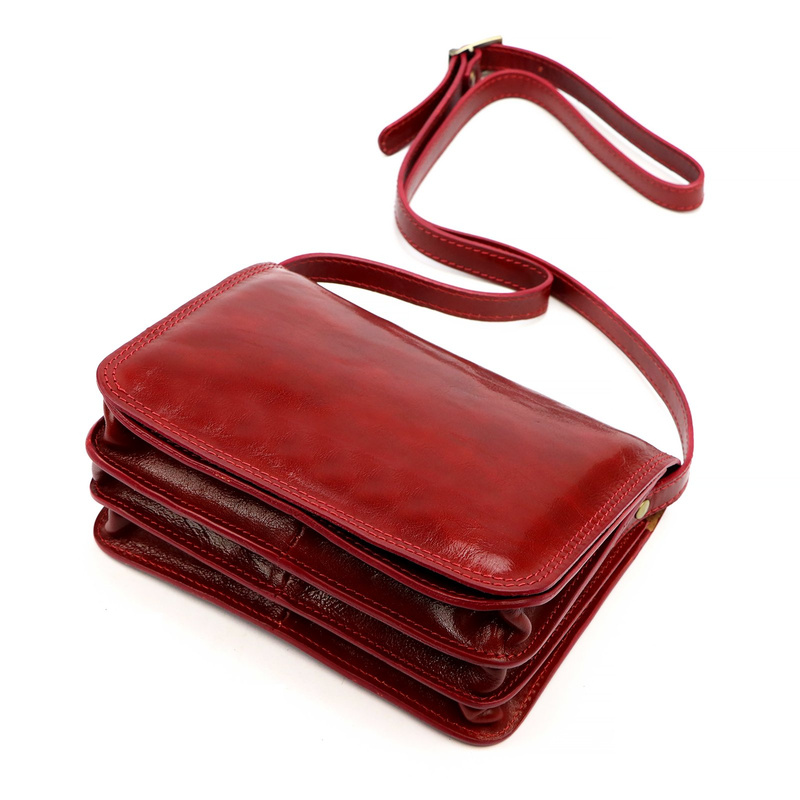 Florence damska listonoszka 3 komory torebka na ramię skóra naturalna