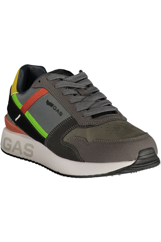 Szare sneakersy męskie GAS Gam 623502 – żółte i zielone detale