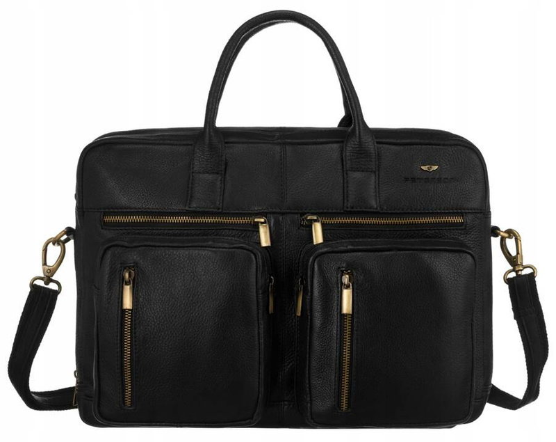 Pojemna, męska torba na laptopa ze skóry naturalnej - Peterson