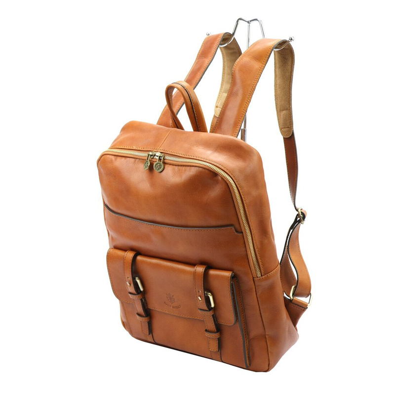 Florence Duży praktyczny damski plecak miejski skóra naturalna kieszenie