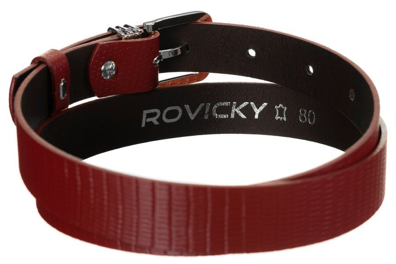 Oryginalny, skórzany pasek damski, wzór skóry węża  - Rovicky
