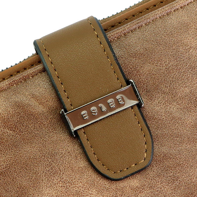 Eslee Duży Portfel Damski Podłużny Pionowy Skóra Eko Na Zatrzask